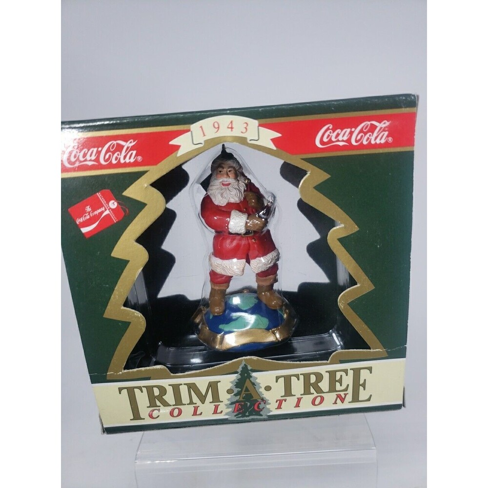 Coca Cola Trim A Tree Collection 1943 Santa Traveled Refreshed Ornament 1993 VTG